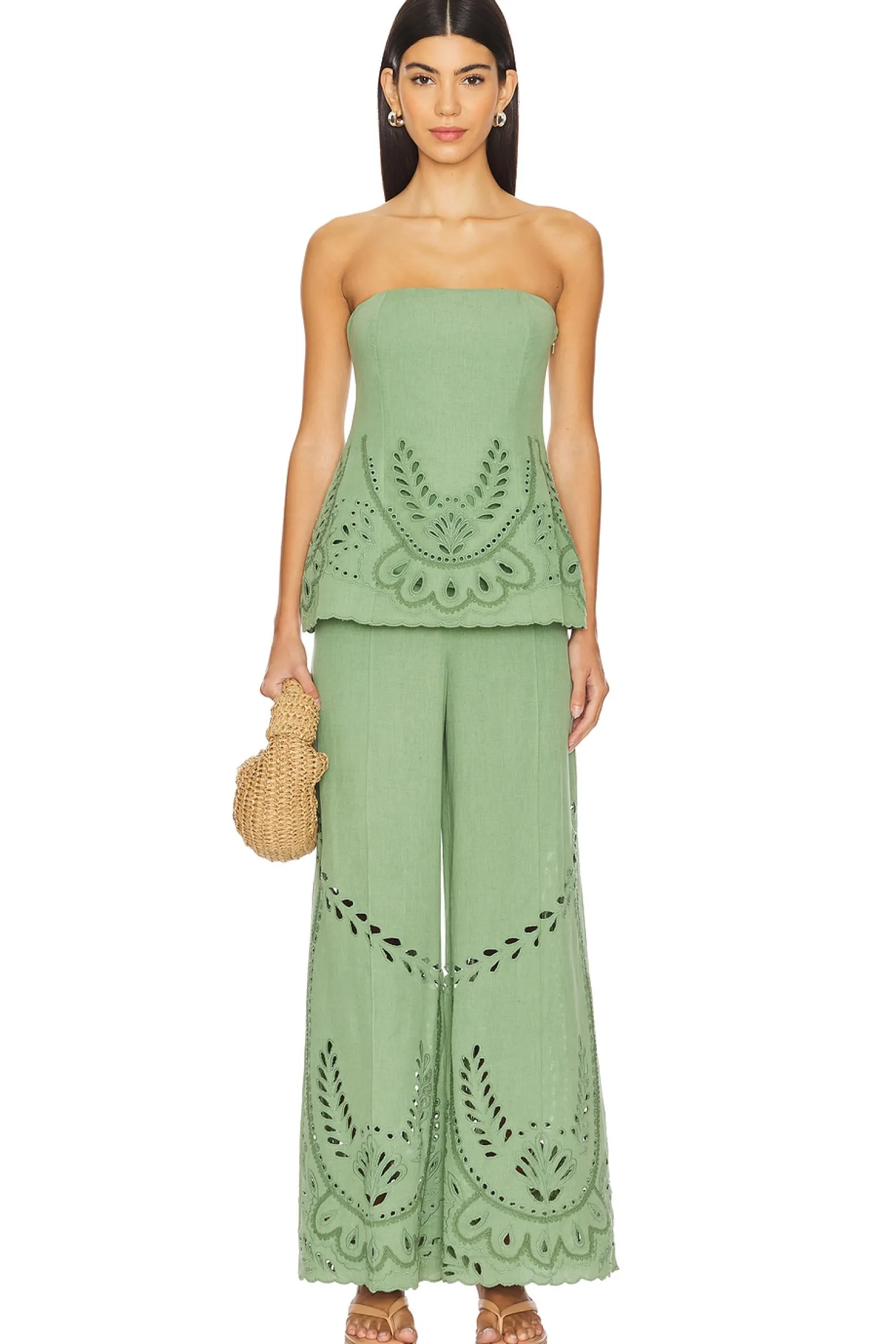 Women HEMANT AND NANDITA Matching Sets>Flared Pants With Buckle Belt