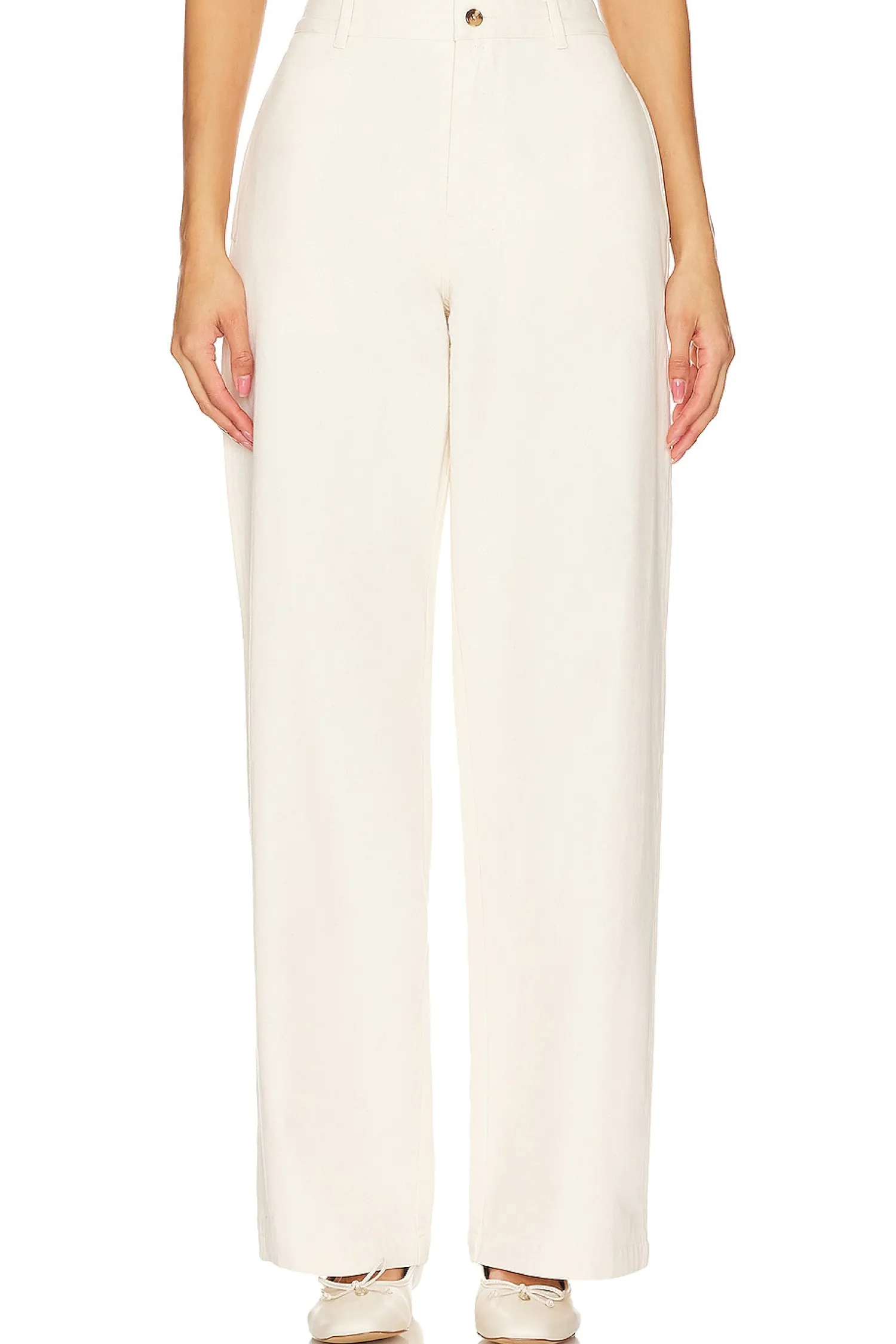 Women Denimist Pants>Flat Front Wide Leg Chino