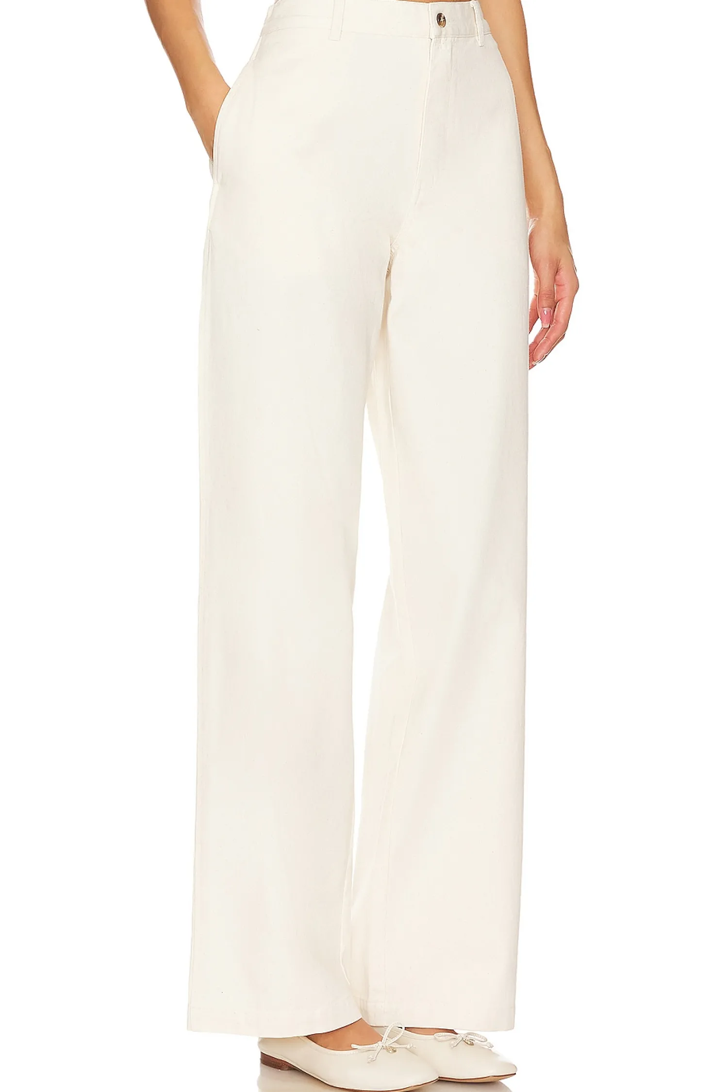 Women Denimist Pants>Flat Front Wide Leg Chino