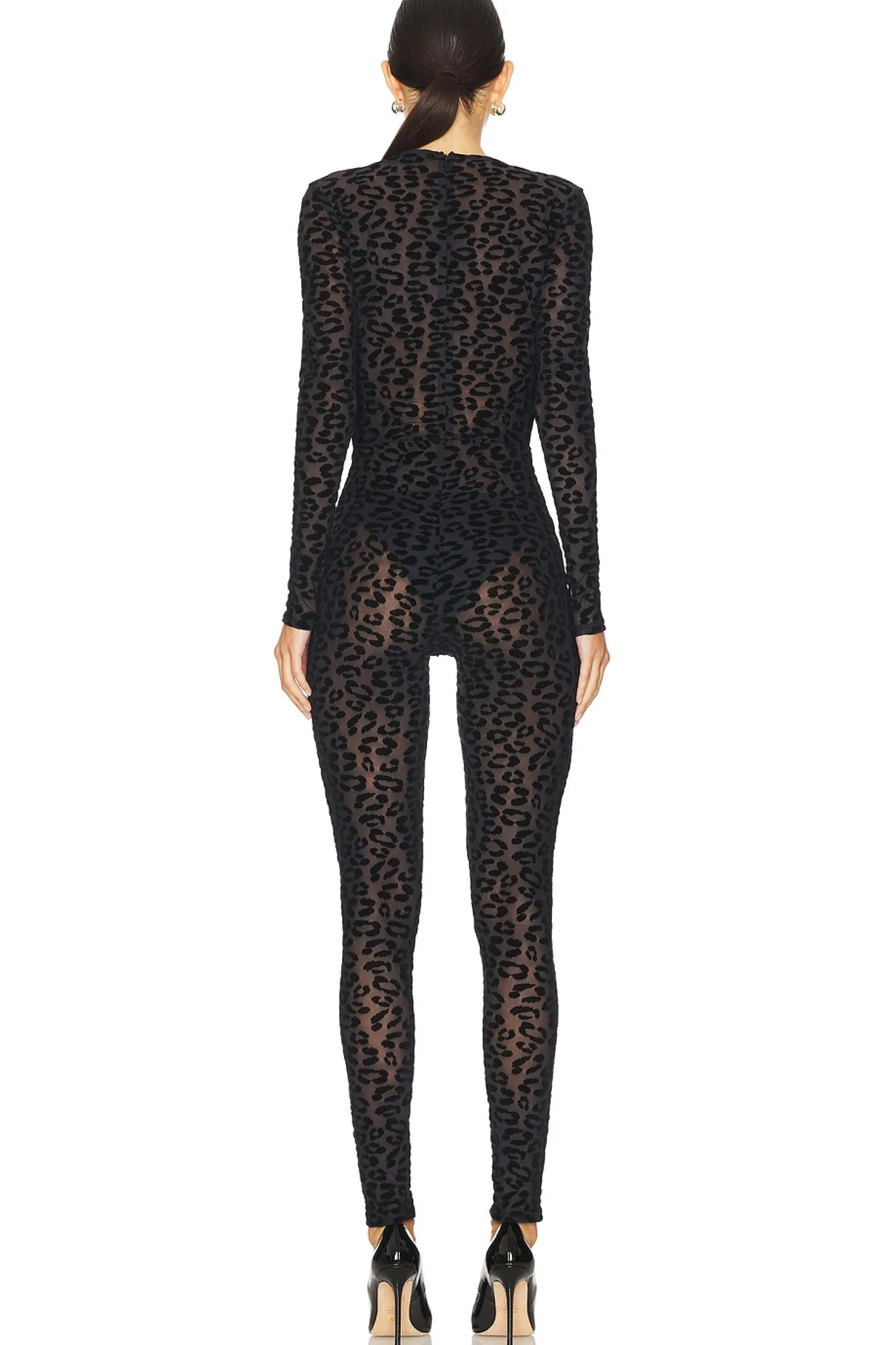 Women fleur du mal Jumpsuits>Flocked Leopard Catsuit