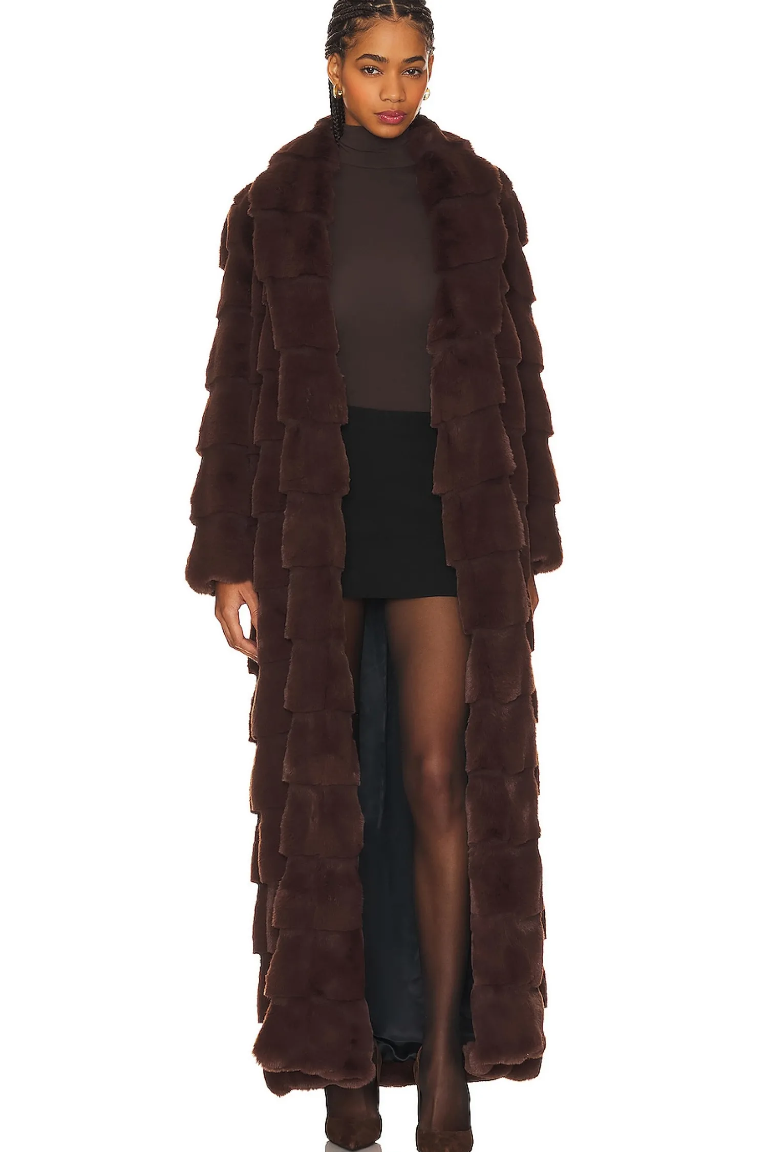 Women LITA by Ciara Jackets & Coats>Floor Length Faux Fur Coat