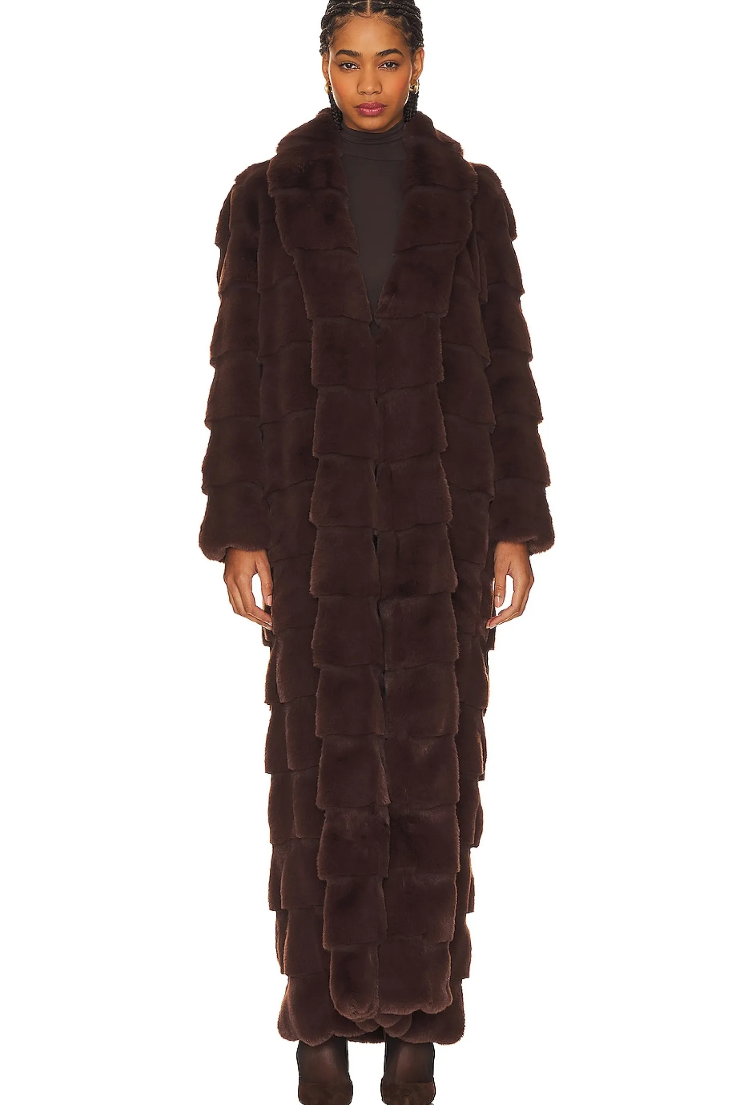 Women LITA by Ciara Jackets & Coats>Floor Length Faux Fur Coat