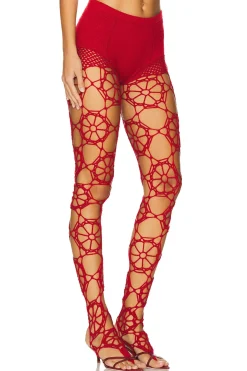 Women nastyamasha Lingerie & Sleepwear>Floral Crochet Leggings