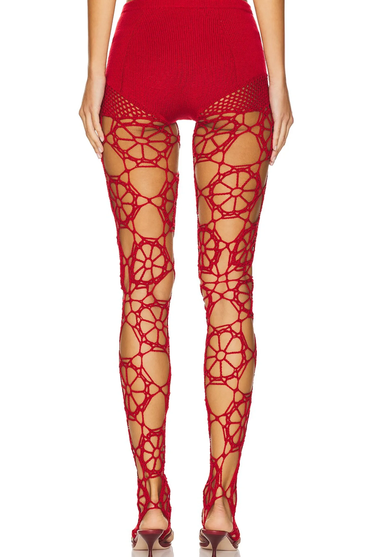Women nastyamasha Lingerie & Sleepwear>Floral Crochet Leggings
