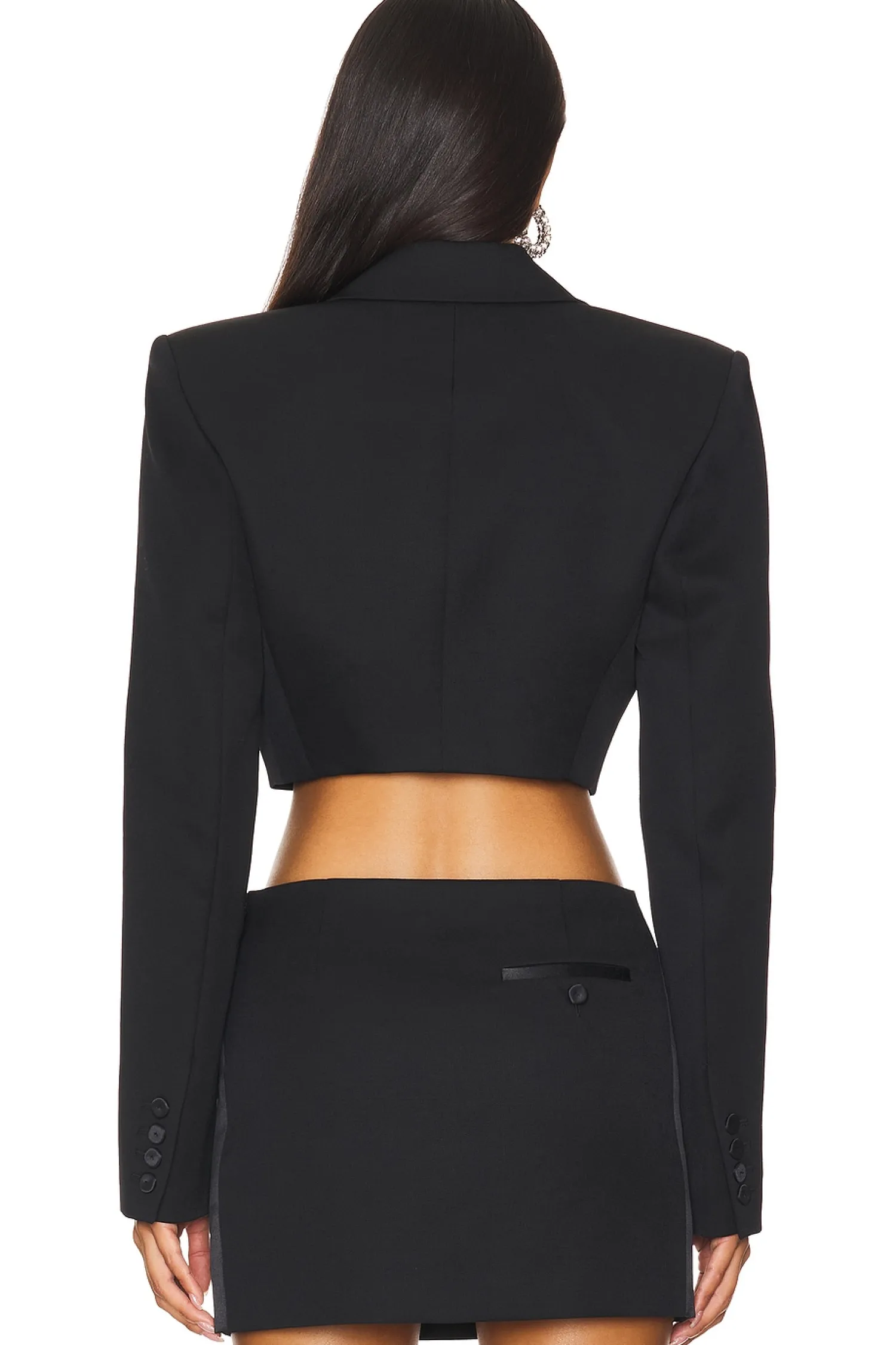 Women AREA Jackets & Coats>Flower Corsage Cropped Blazer