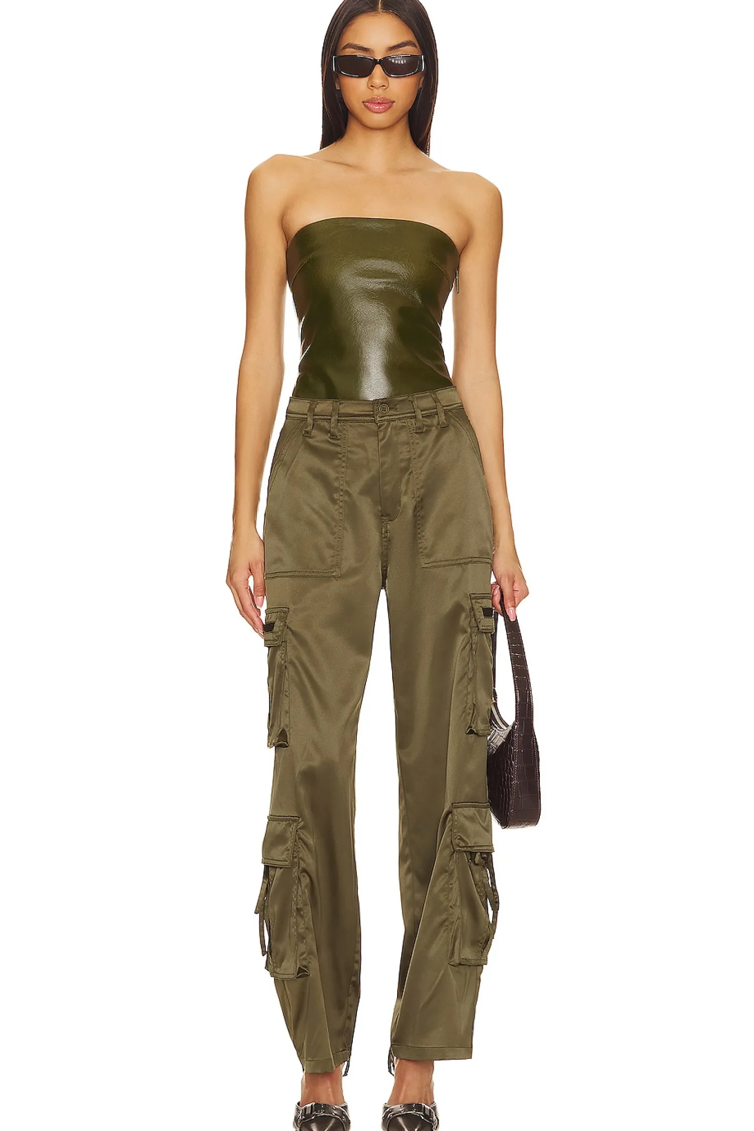 Women BLANKNYC Pants>Franklin Cargo Satin Pant