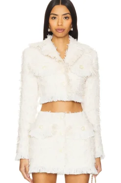 Women Yuhan Wang Jackets & Coats>Frayed Tweed Jacket