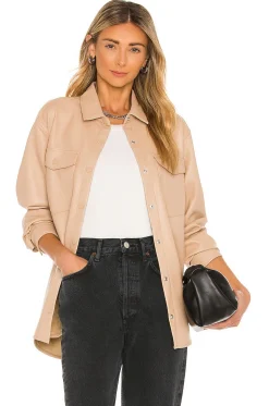 Women Bardot Jackets & Coats>Frida Vegan Leather Shirt