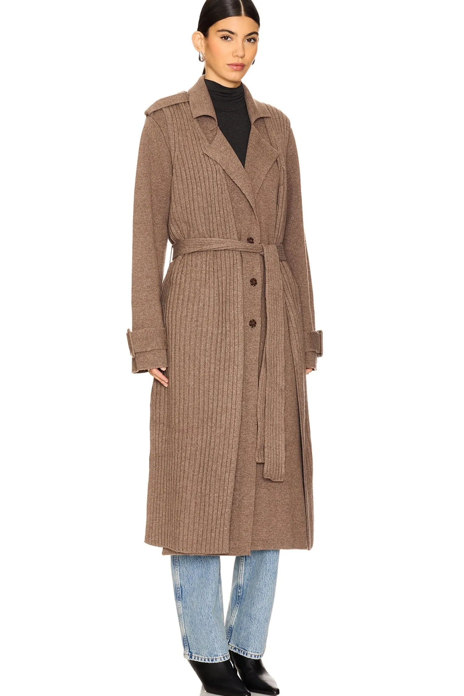 Women NAADAM Jackets & Coats>Full Length Two Piece Knit Coat