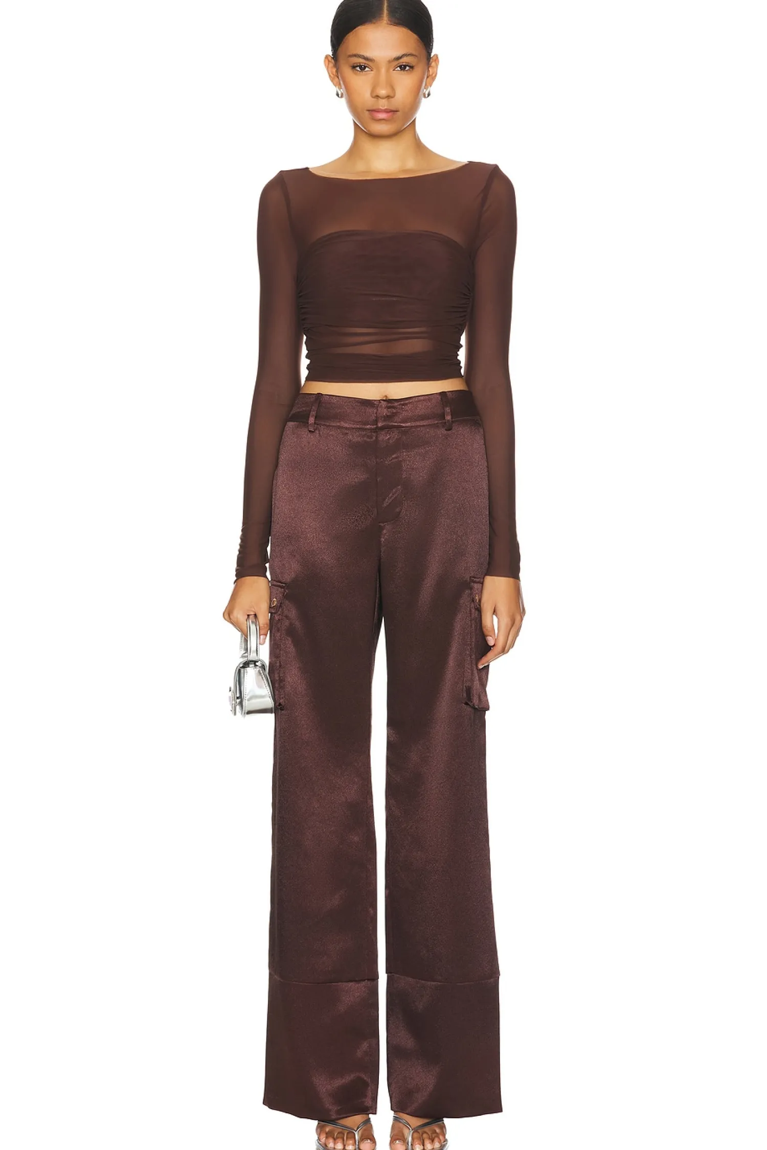 Women SER.O.YA Pants>Galia Satin Cargo Pant