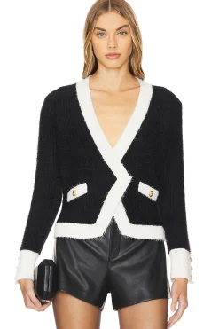Women L'AGENCE Jackets & Coats>Georgia Contrast Trim Cardigan Blazer