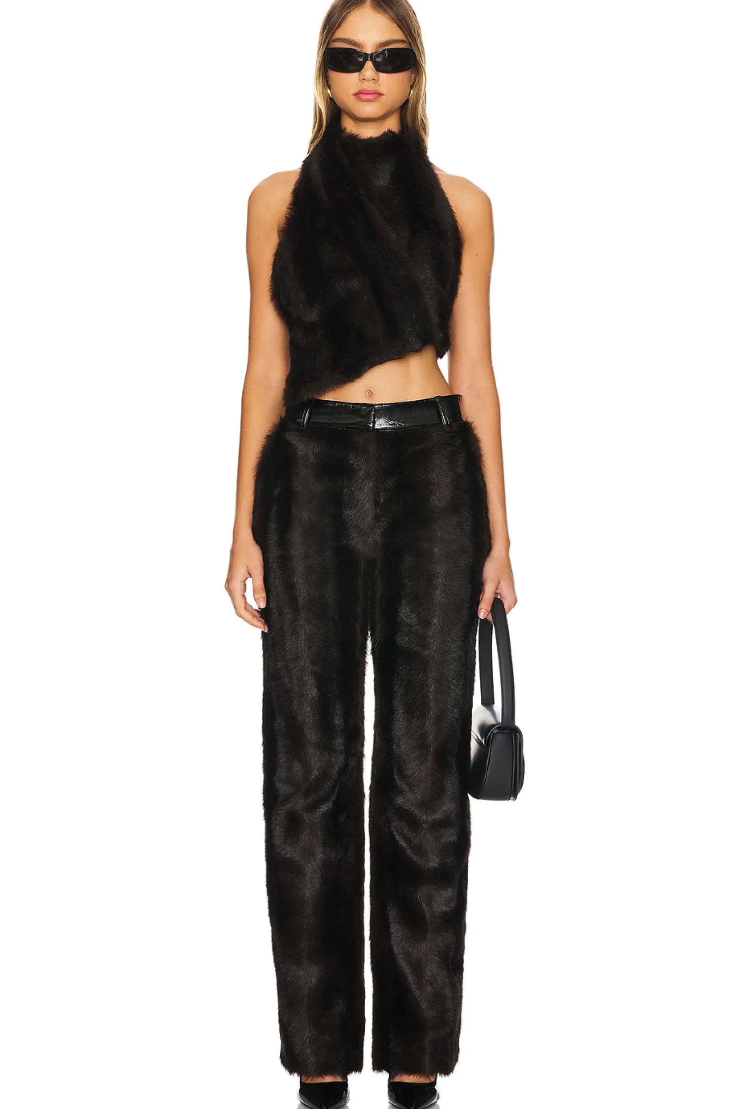 Women AKNVAS Matching Sets>Giorgia Faux Fur Halter Top