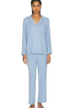 Women eberjey Lingerie & Sleepwear>Gisele Rib Long PJ Set