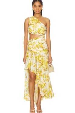 Women Zimmermann Dresses>Golden Asymmetric Dress