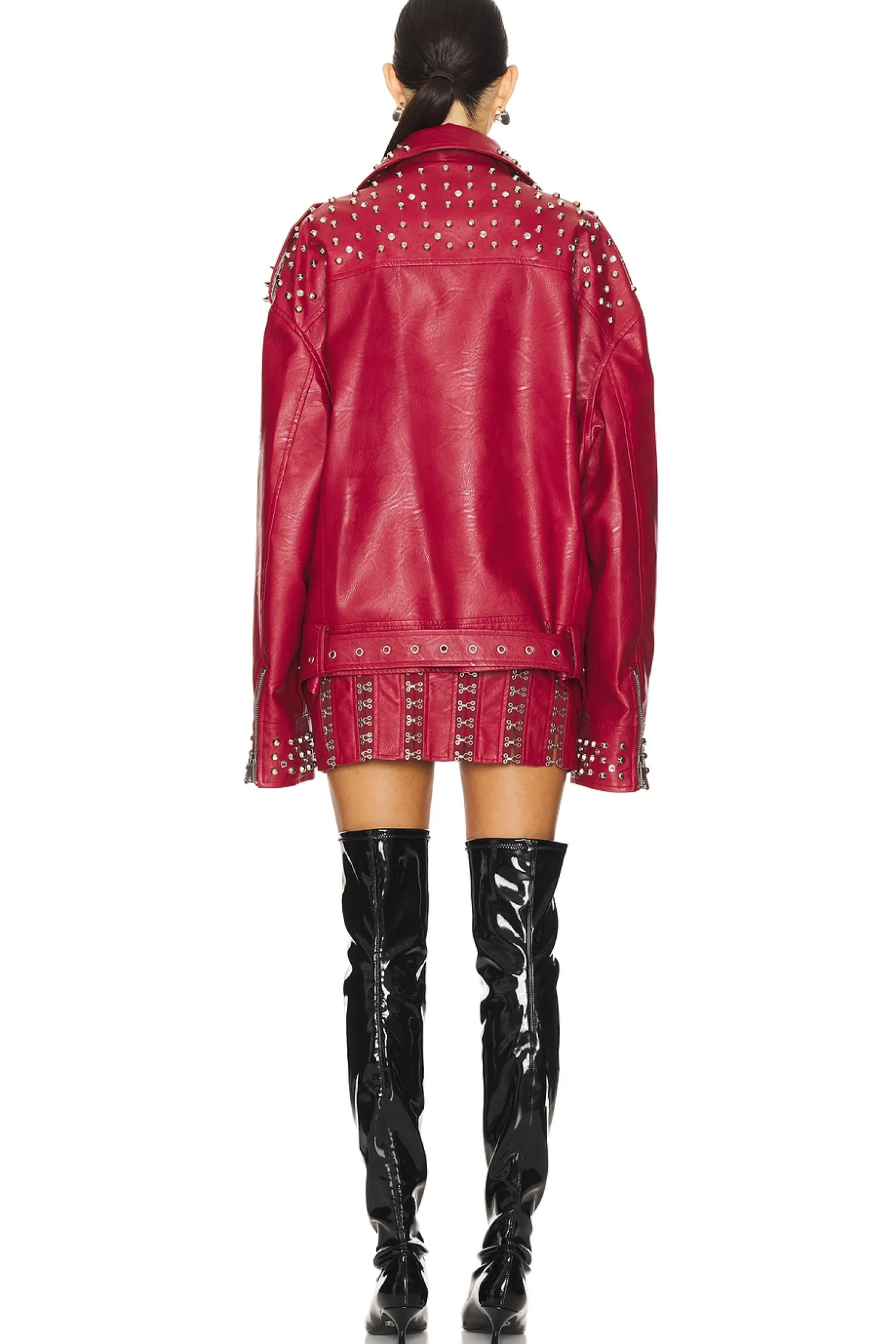 Women Aniye Records Jackets & Coats>Goldie Studs Biker Jacket