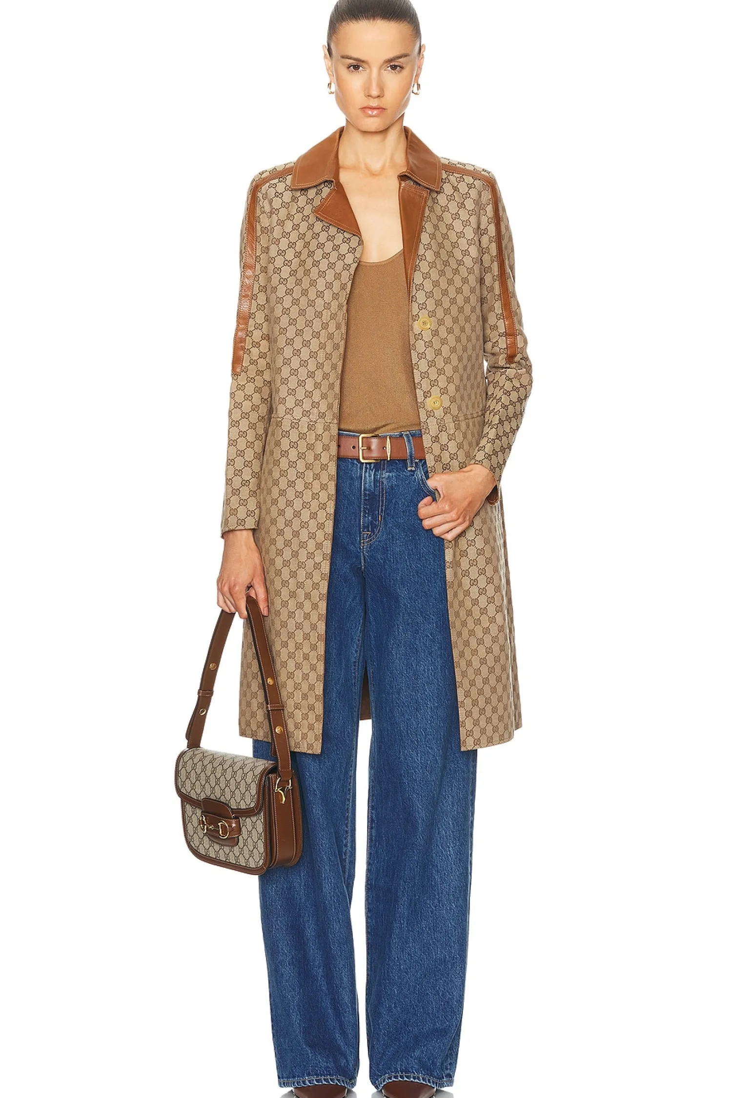 Women FWRD Renew Jackets & Coats>Gucci GG Long Jacket