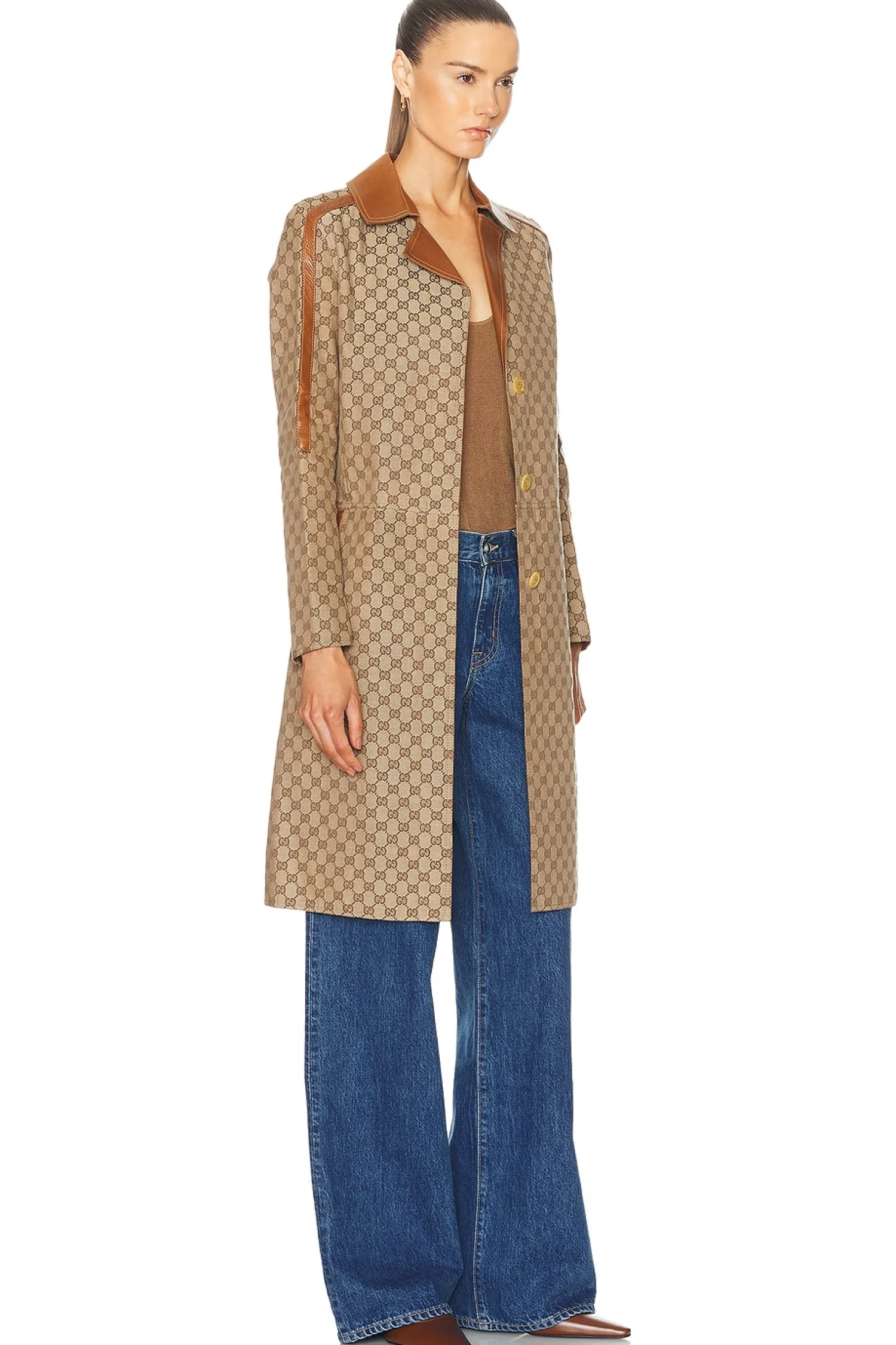 Women FWRD Renew Jackets & Coats>Gucci GG Long Jacket