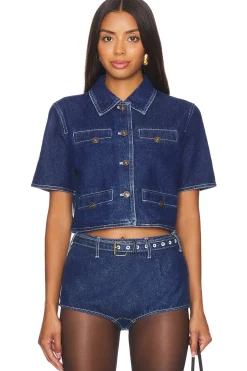 Women LIONESS Matching Sets>Halston Denim Top