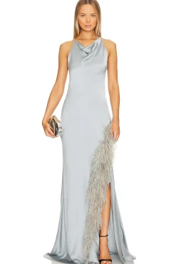 Women Lapointe Dresses>Halter Cowl Neck Gown