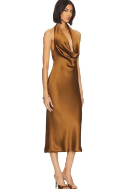 Women Norma Kamali Dresses>Halter Drape Midi Dress