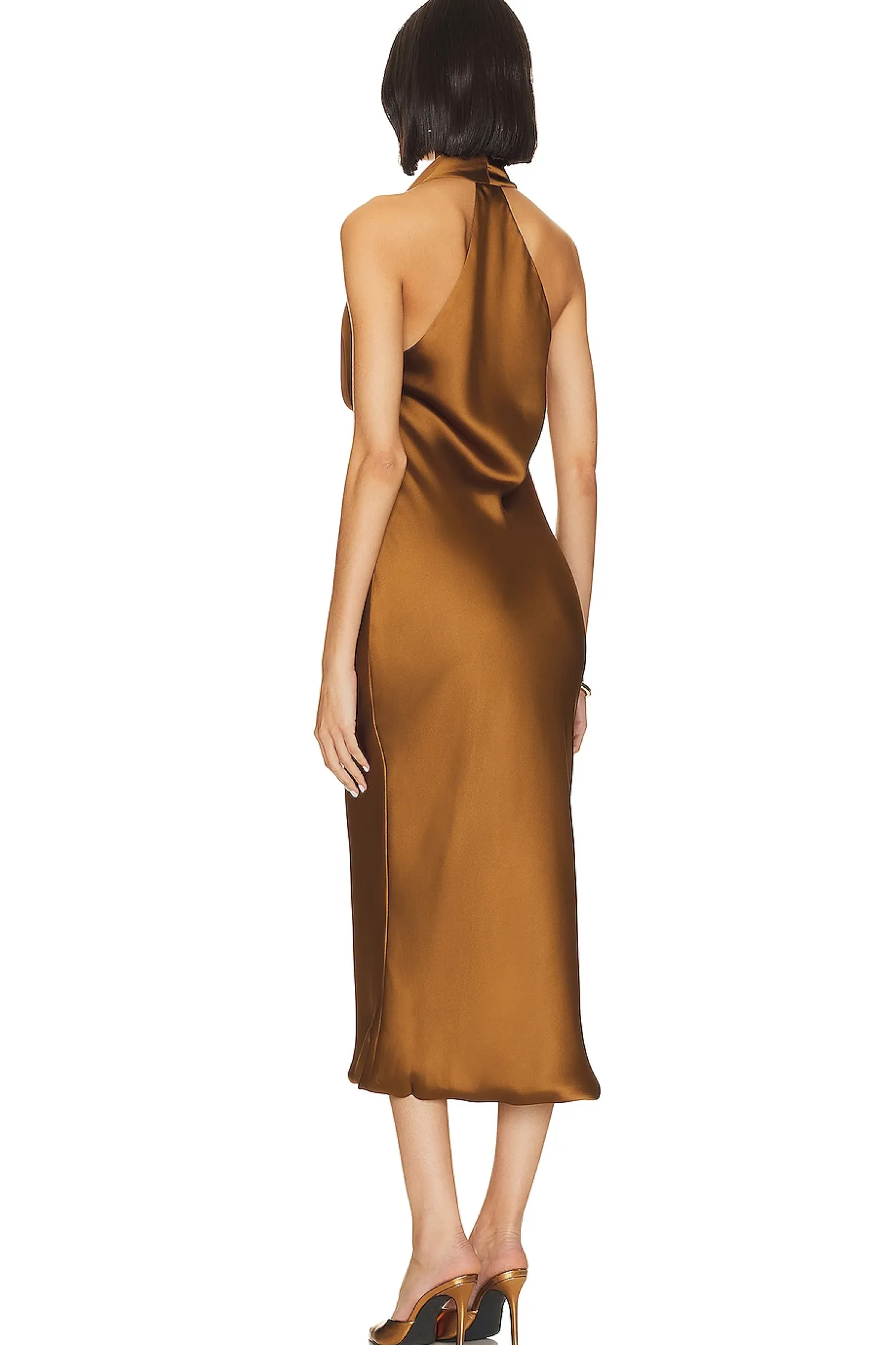 Women Norma Kamali Dresses>Halter Drape Midi Dress