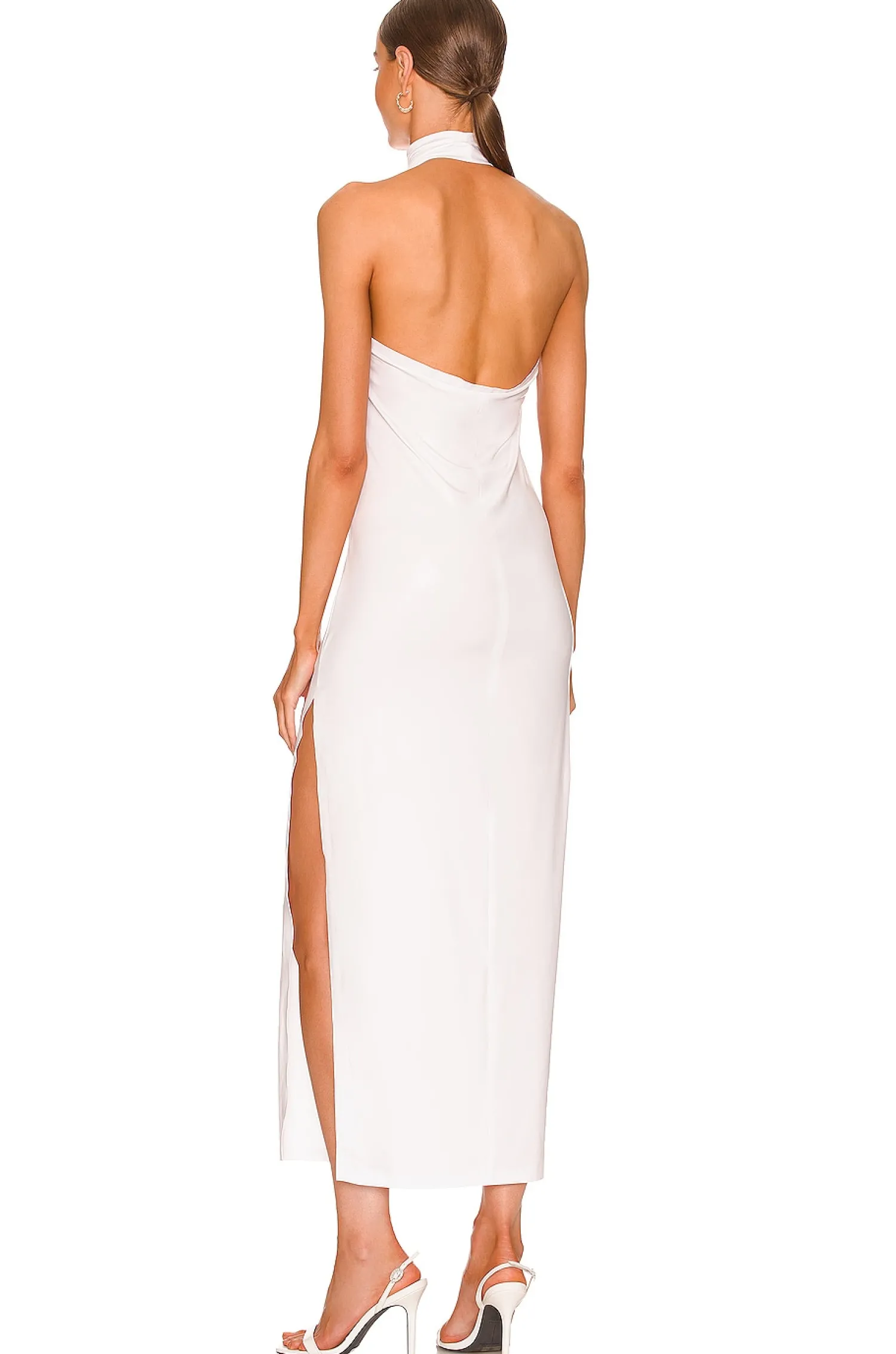 Women Norma Kamali Dresses>Halter Turtle Side Slit Gown