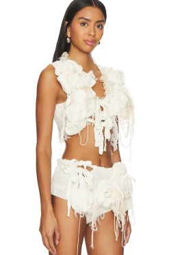 Women Yuhan Wang Matching Sets>Hand Knitted Rose Vest
