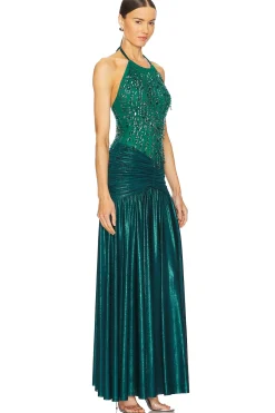 Women PatBO Dresses>Hand-Beaded Tulle And Jersey Gown