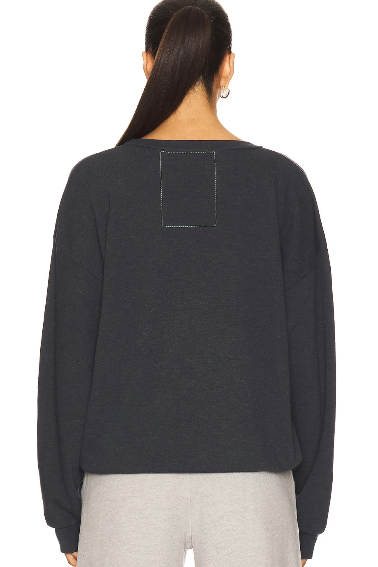 Women Aviator Nation Loungewear>Heart Embroidery Crew Sweatshirt