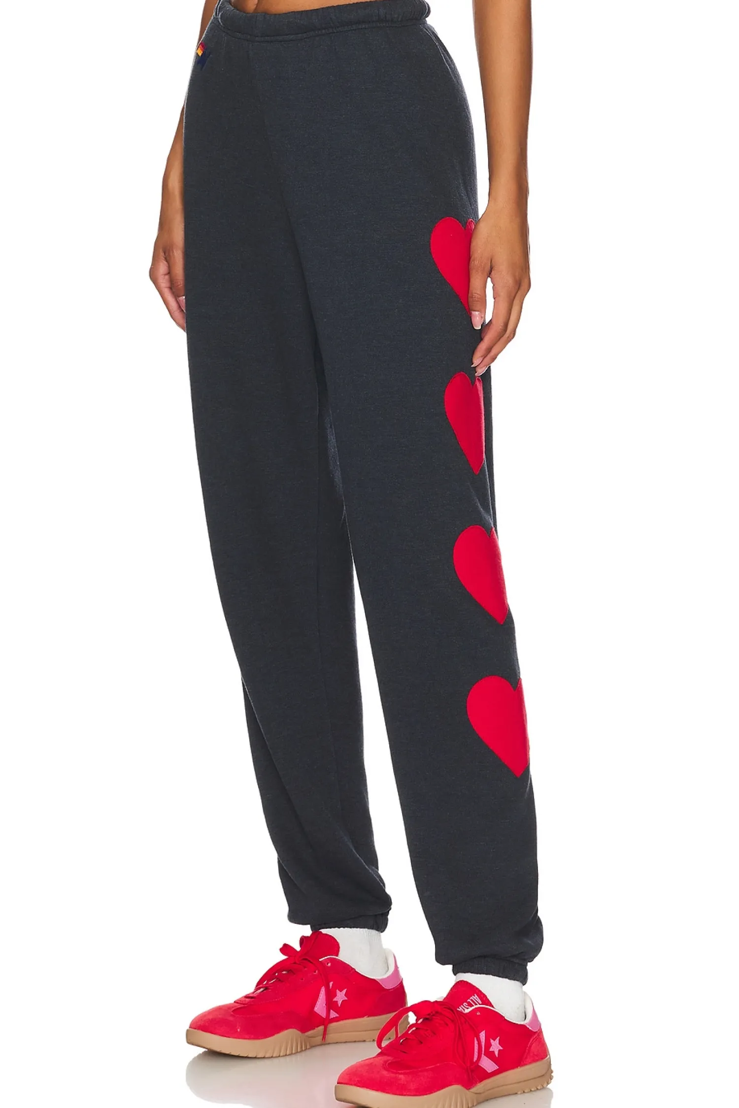Women Aviator Nation Pants|Loungewear>Heart Embroidery Sweatpant