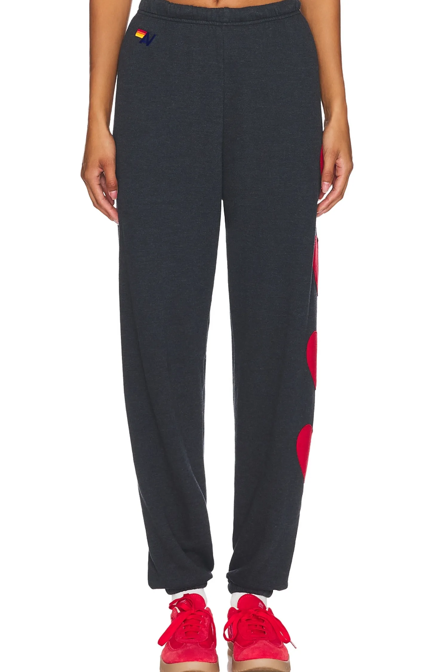 Women Aviator Nation Pants|Loungewear>Heart Embroidery Sweatpant
