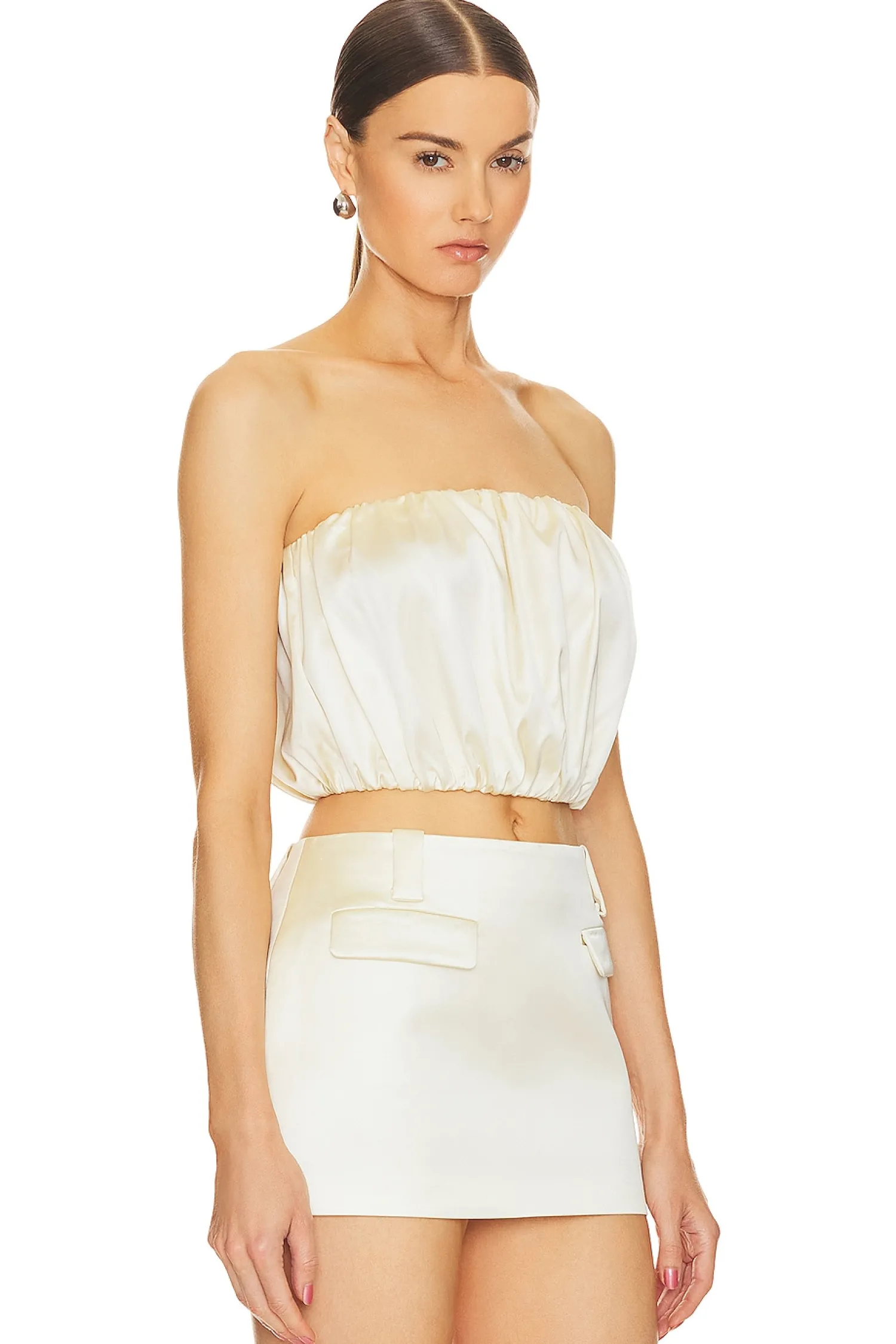 Women Helsa Matching Sets>Heavy Satin Bubble Top