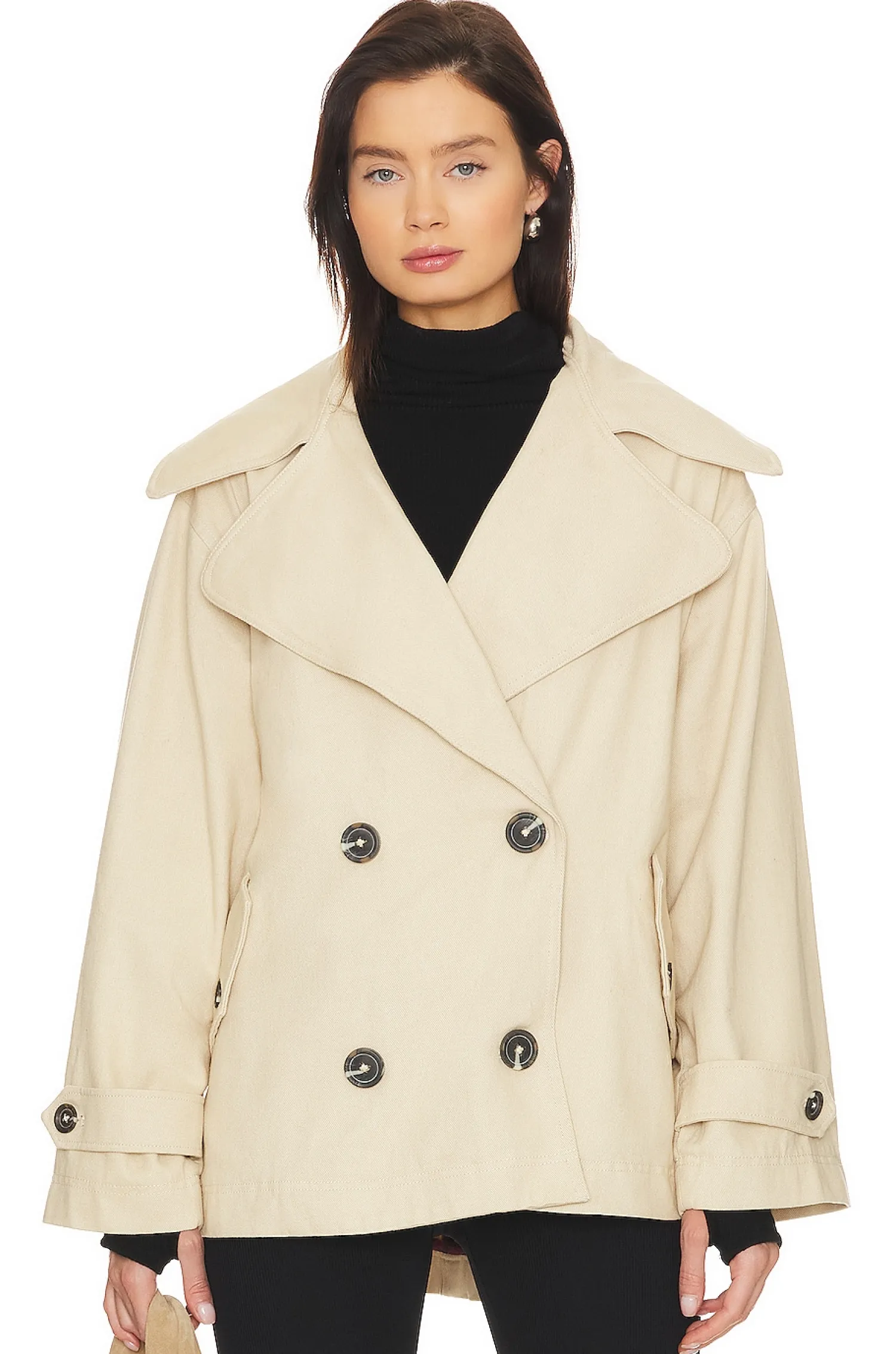 Women Free People Jackets & Coats>Highlands Peacoat In Tea Combo