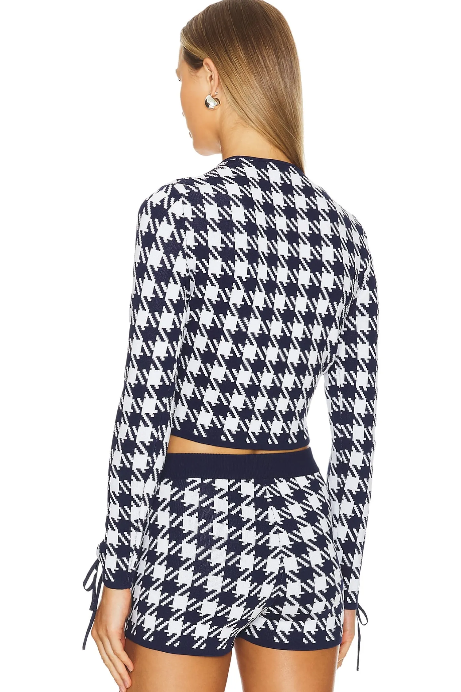 Women fleur du mal Matching Sets>Houndstooth Cropped Cardigan
