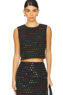 Women MILLY Matching Sets>Iiana Sequins Beaded Sleeveless Top