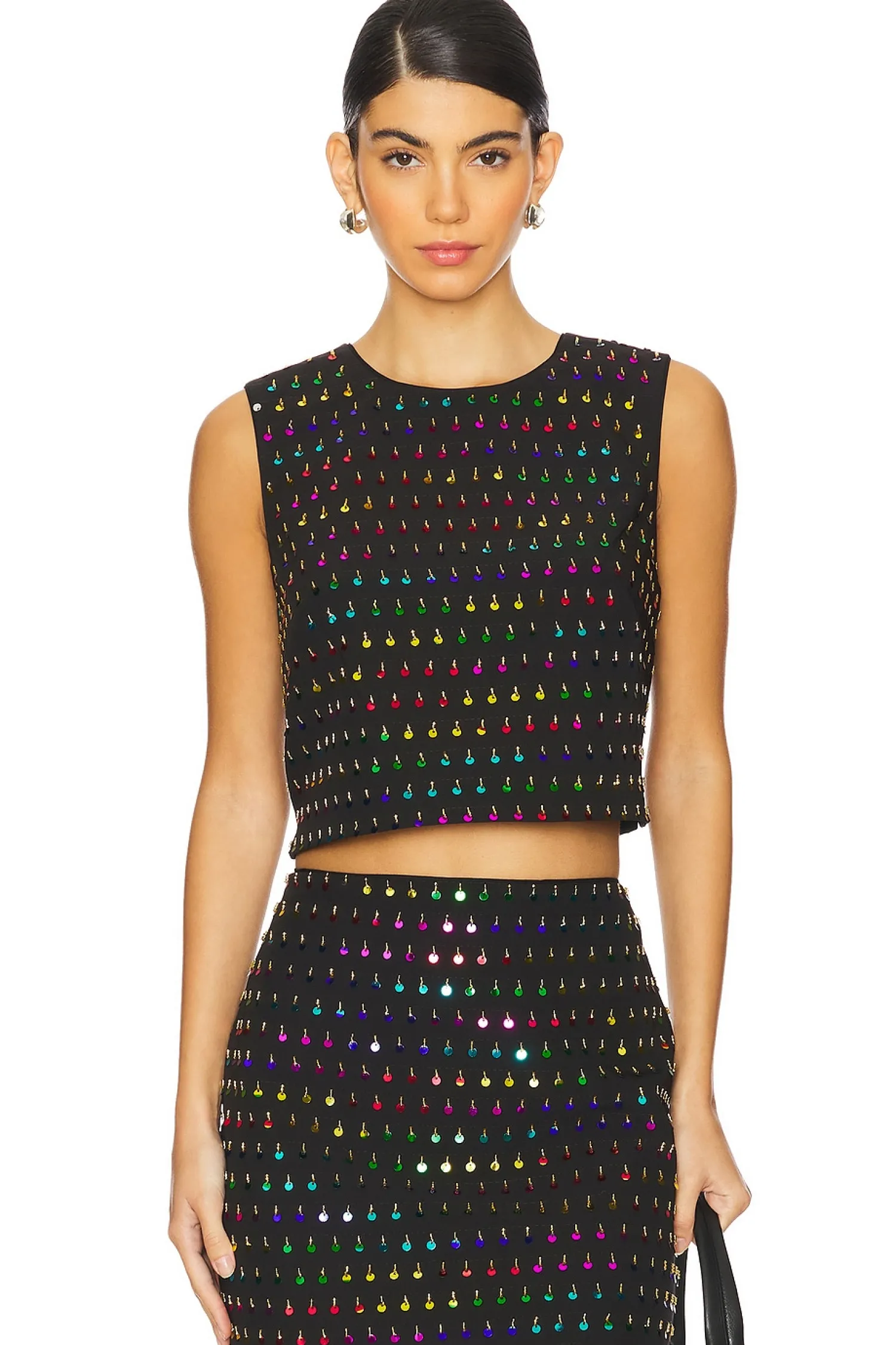 Women MILLY Matching Sets>Iiana Sequins Beaded Sleeveless Top