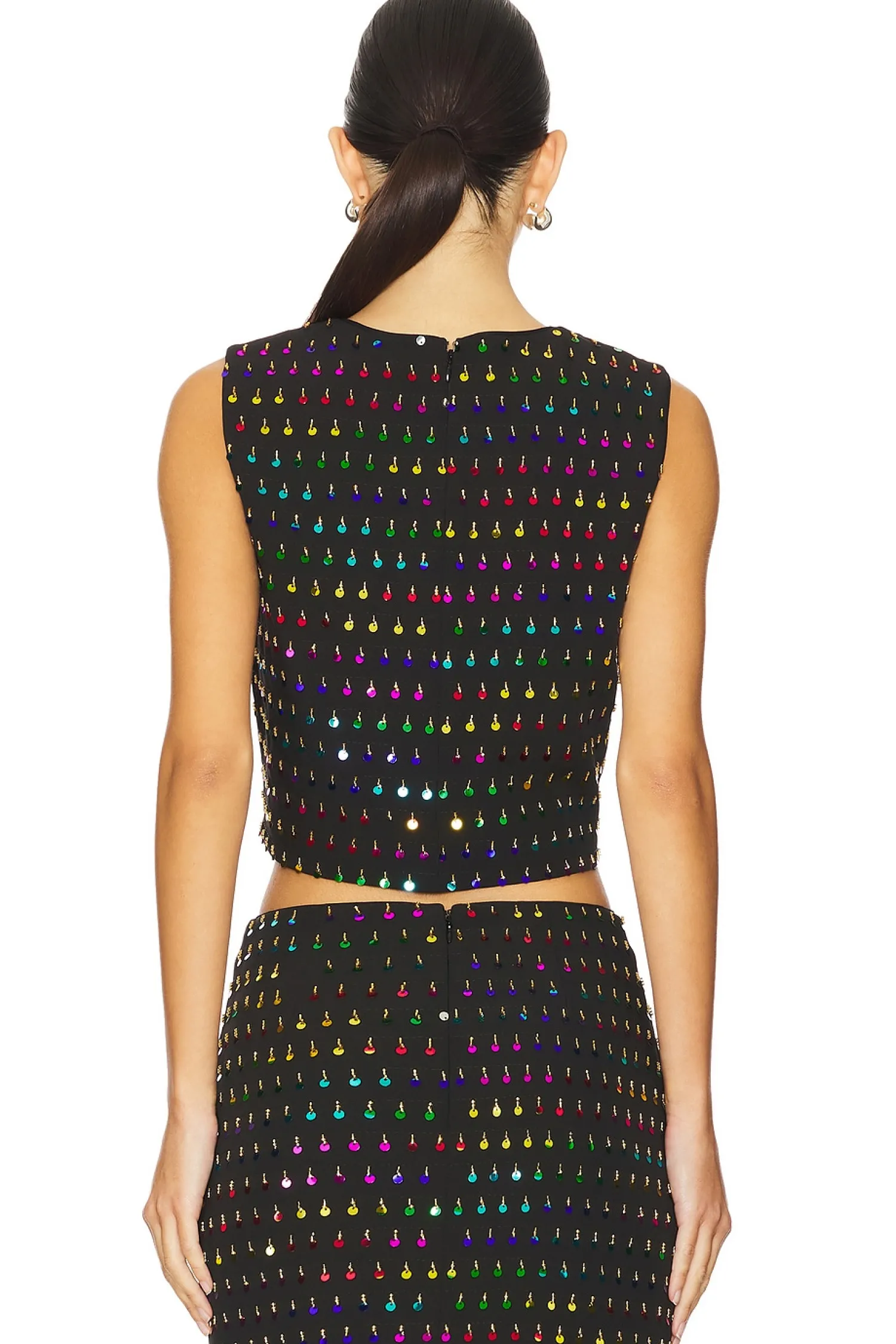 Women MILLY Matching Sets>Iiana Sequins Beaded Sleeveless Top
