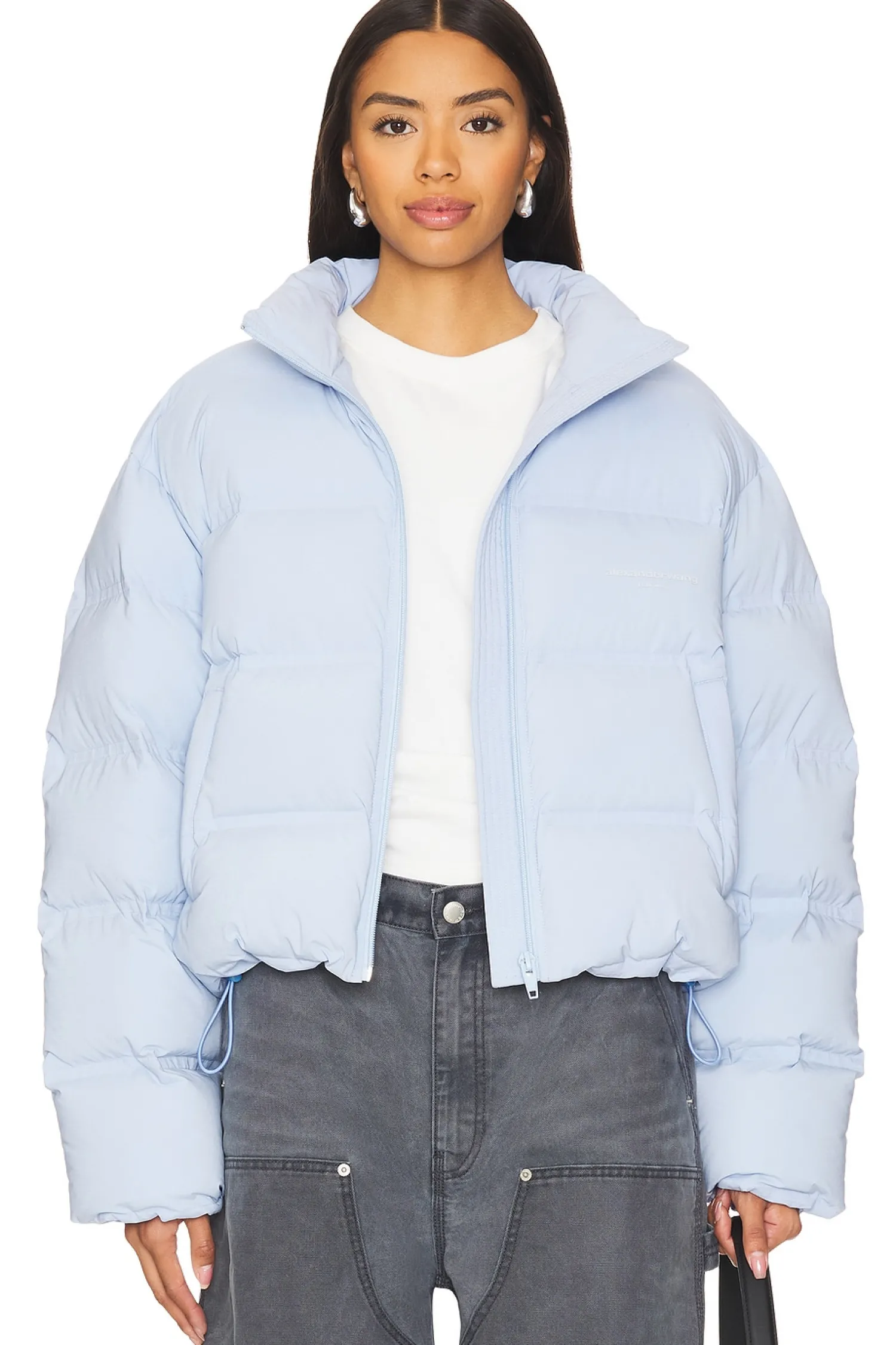 Women Alexander Wang Jackets & Coats>Jacquard Channel Cropped Puffer