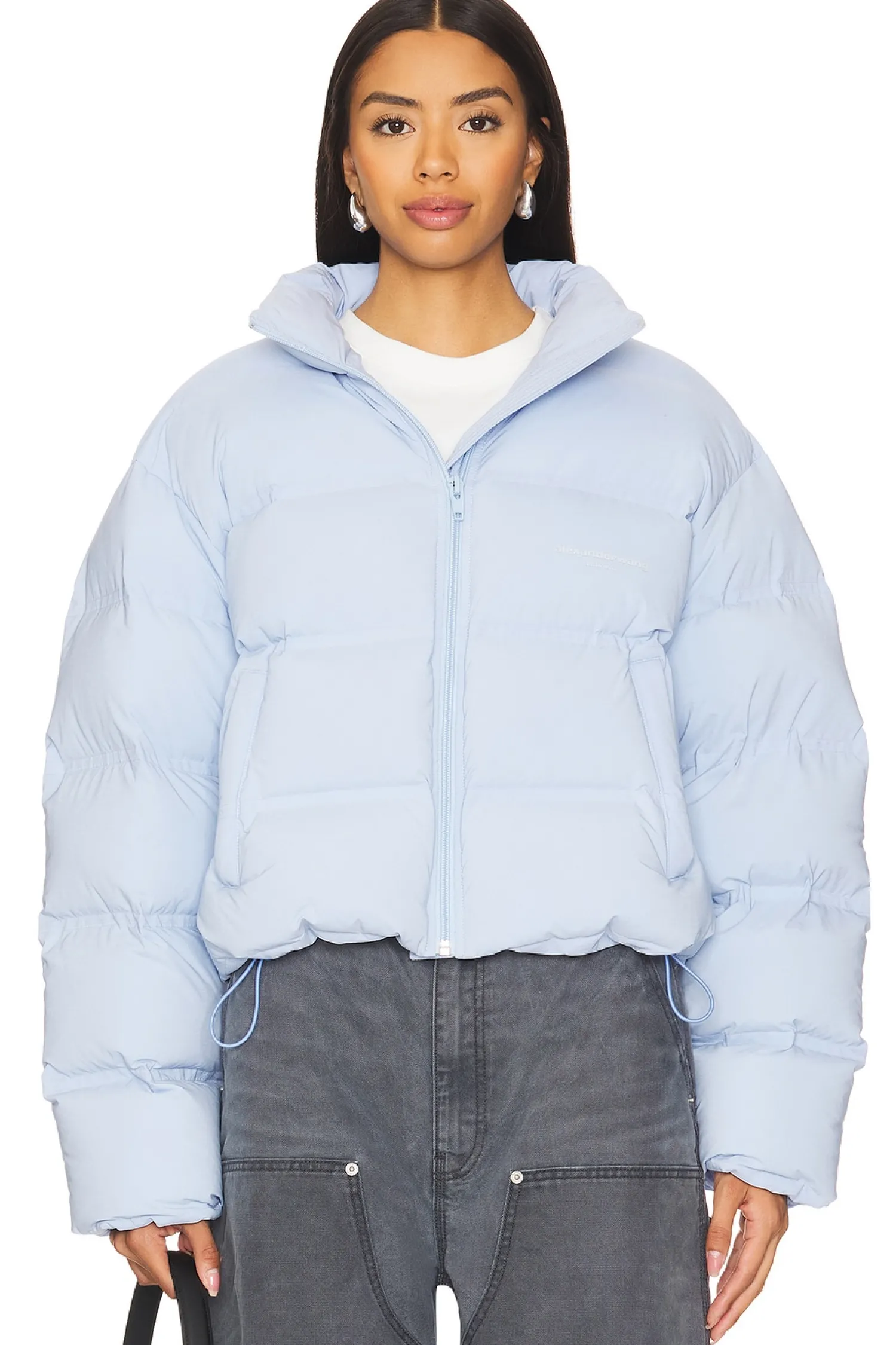 Women Alexander Wang Jackets & Coats>Jacquard Channel Cropped Puffer