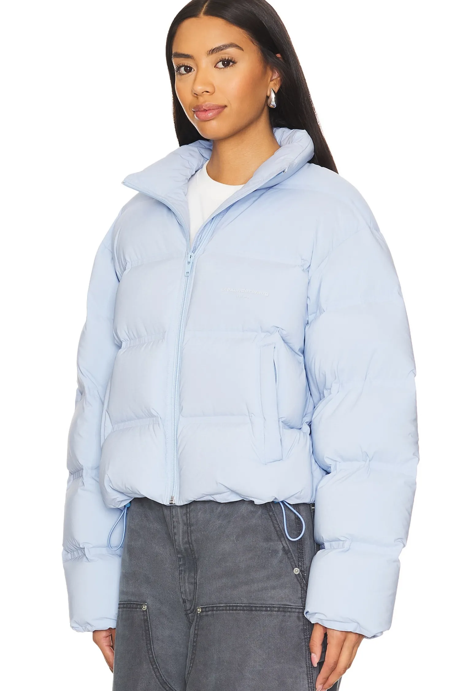 Women Alexander Wang Jackets & Coats>Jacquard Channel Cropped Puffer