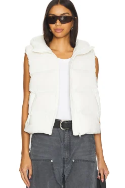 Women Alexander Wang Jackets & Coats>Jacquard Channel Cropped Puffer Vest