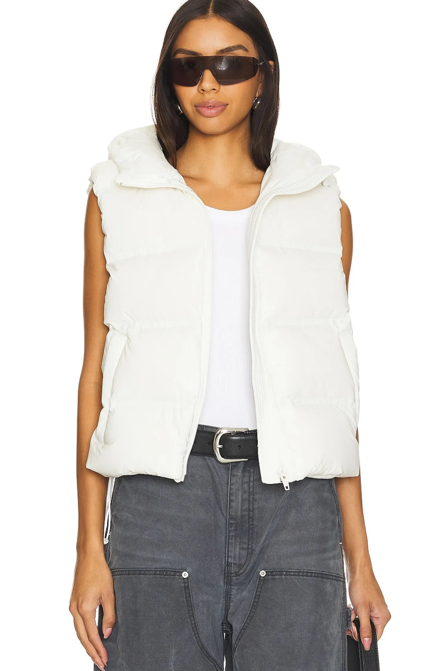 Women Alexander Wang Jackets & Coats>Jacquard Channel Cropped Puffer Vest