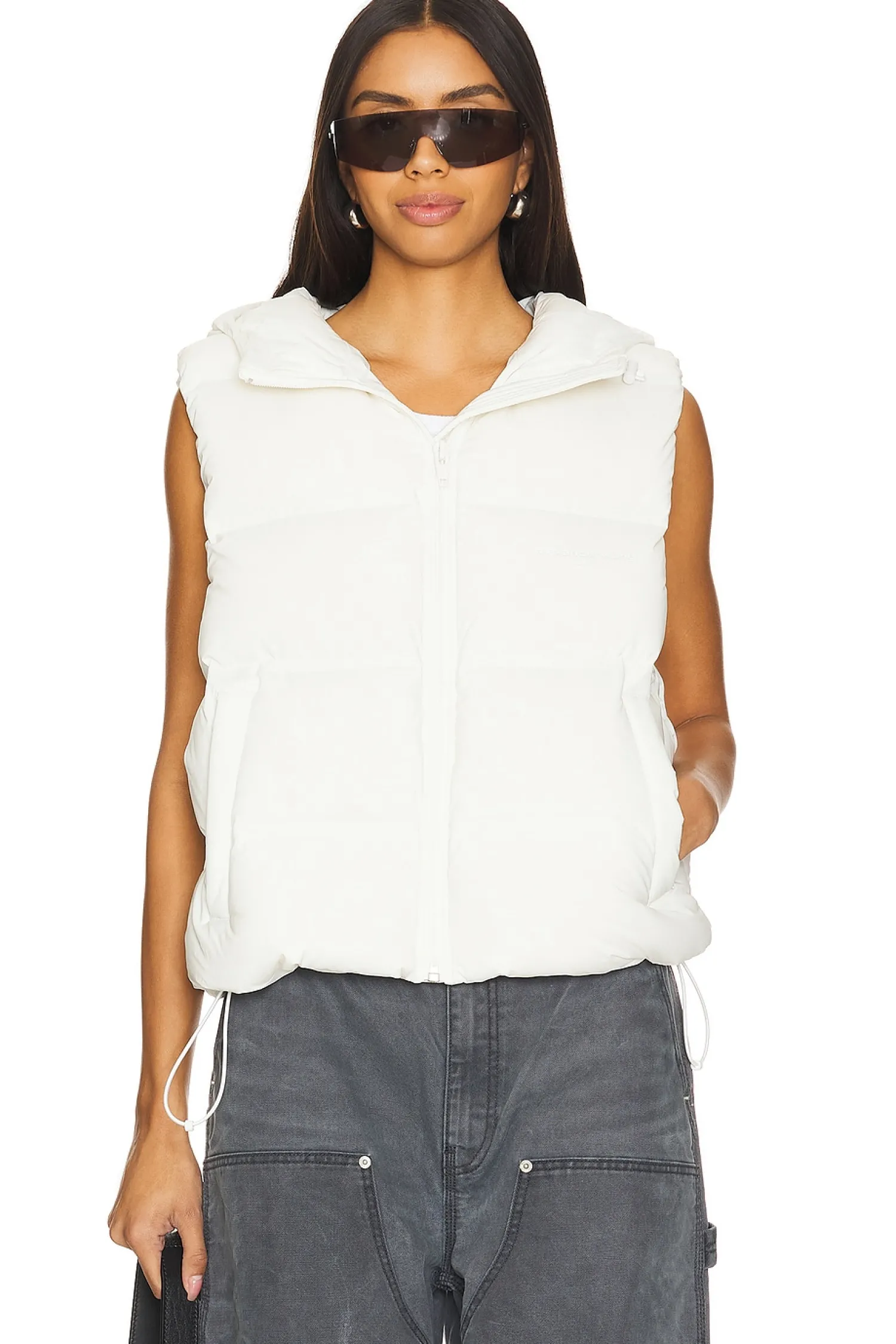Women Alexander Wang Jackets & Coats>Jacquard Channel Cropped Puffer Vest