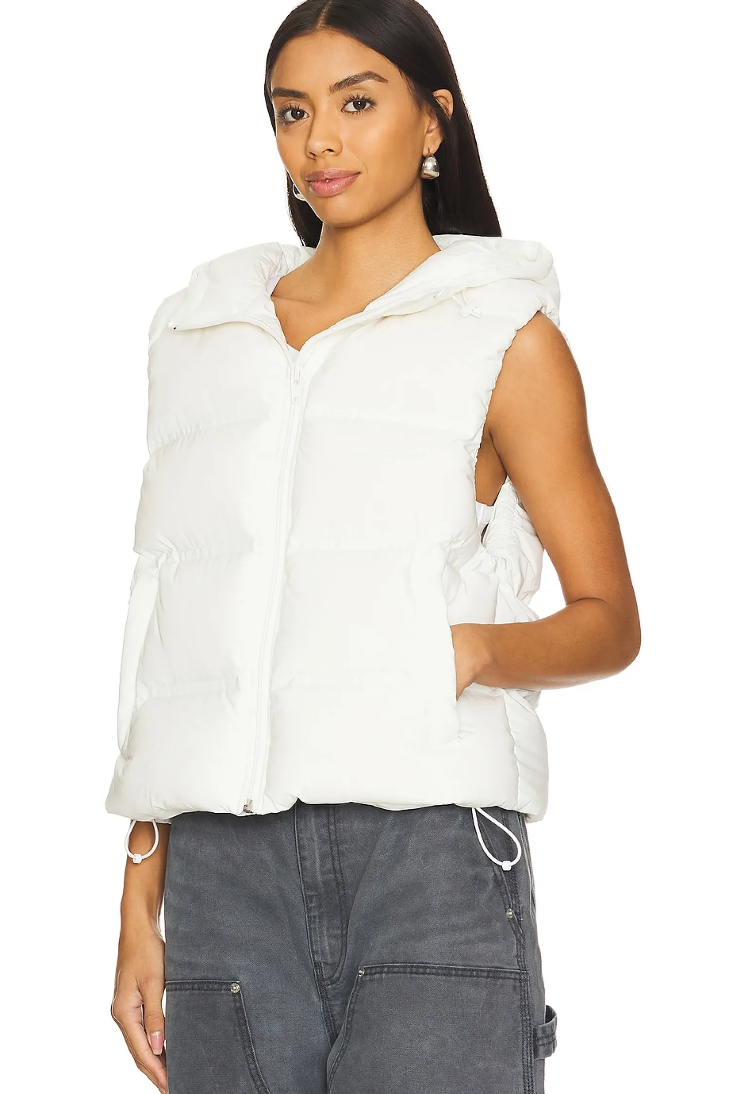 Women Alexander Wang Jackets & Coats>Jacquard Channel Cropped Puffer Vest