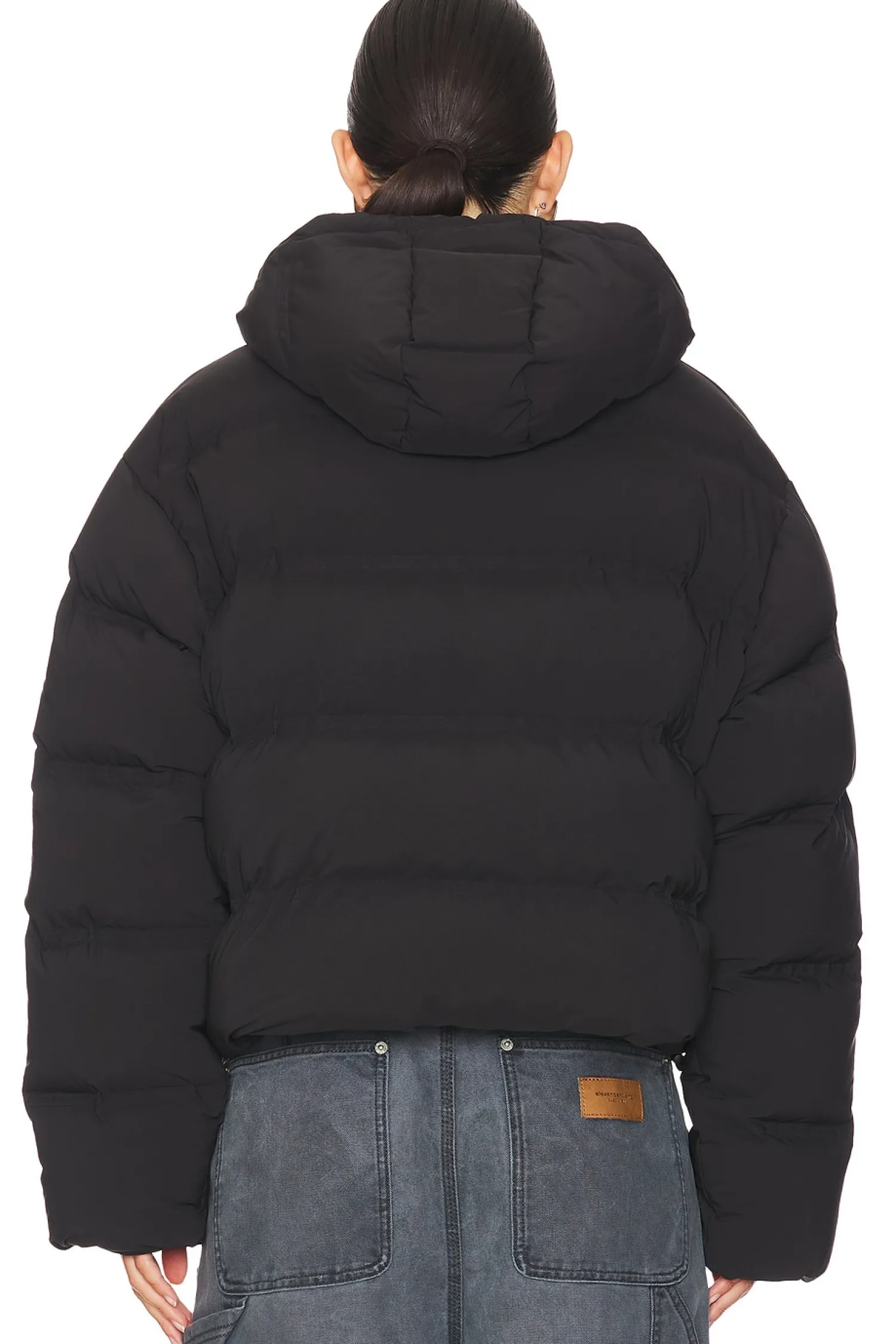 Women Alexander Wang Jackets & Coats>Jacquard Channel Cropped Hooded Puffer