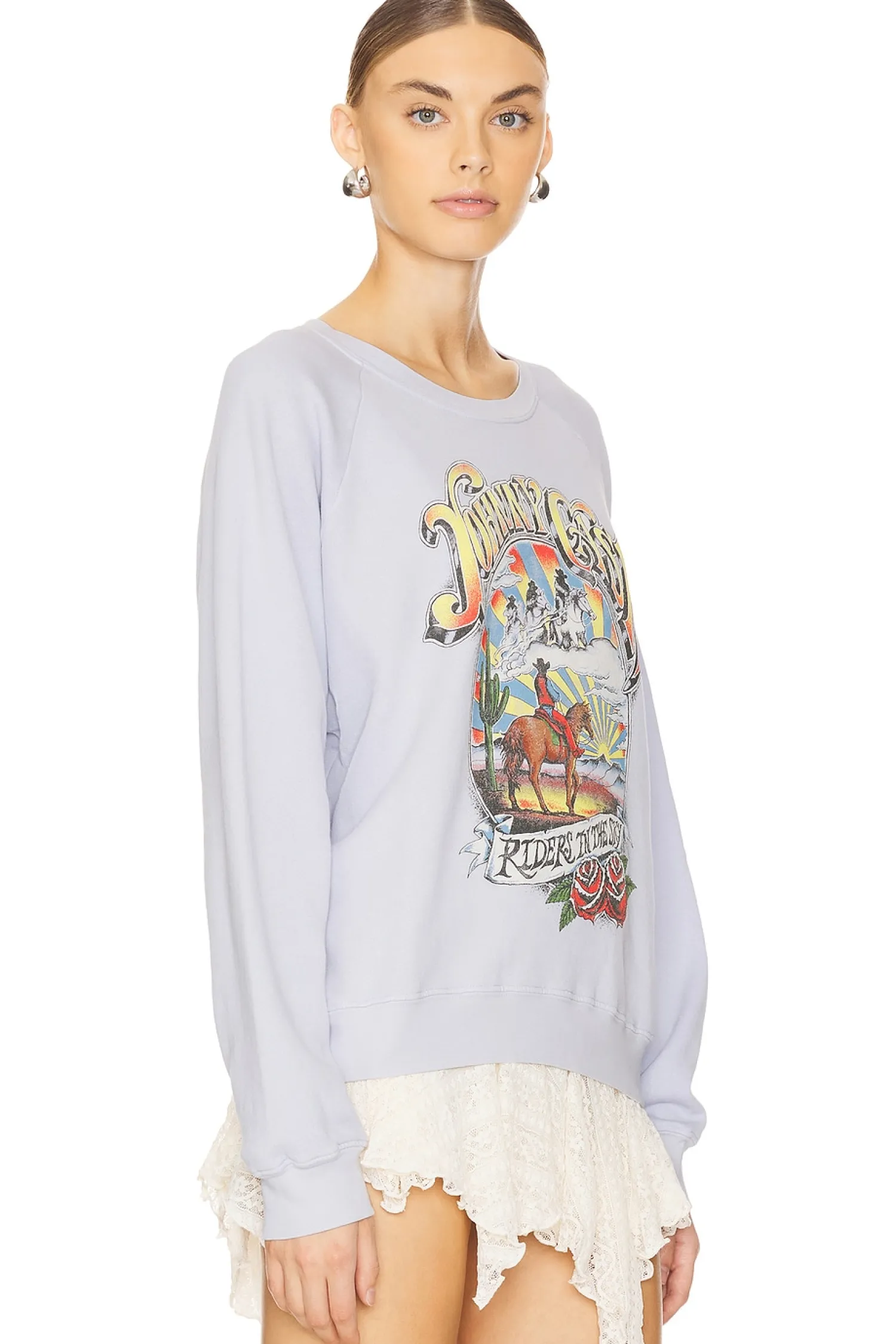 Women DAYDREAMER Loungewear>Johnny Cash Ghost Riders Vintage Sweatshirt