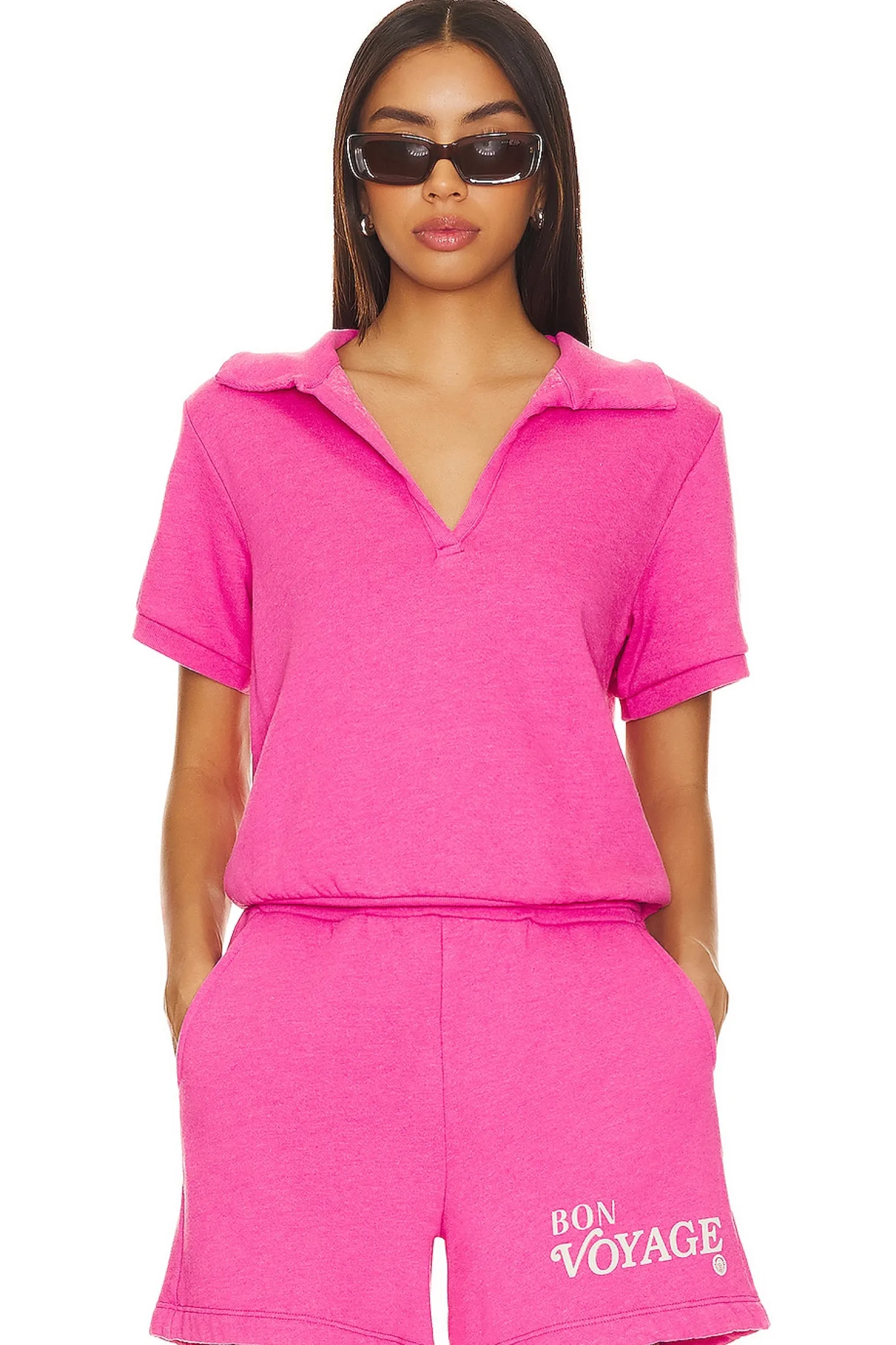 Women SUNDRY Matching Sets|Loungewear>Johnny Collar Top