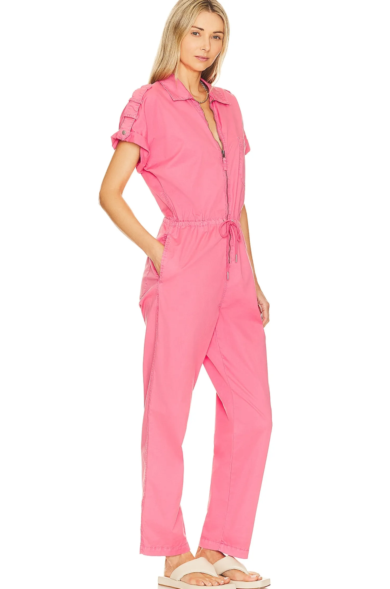 Women PISTOLA Jumpsuits>Jordan Short Sleeve Zip Front Jumpsuit