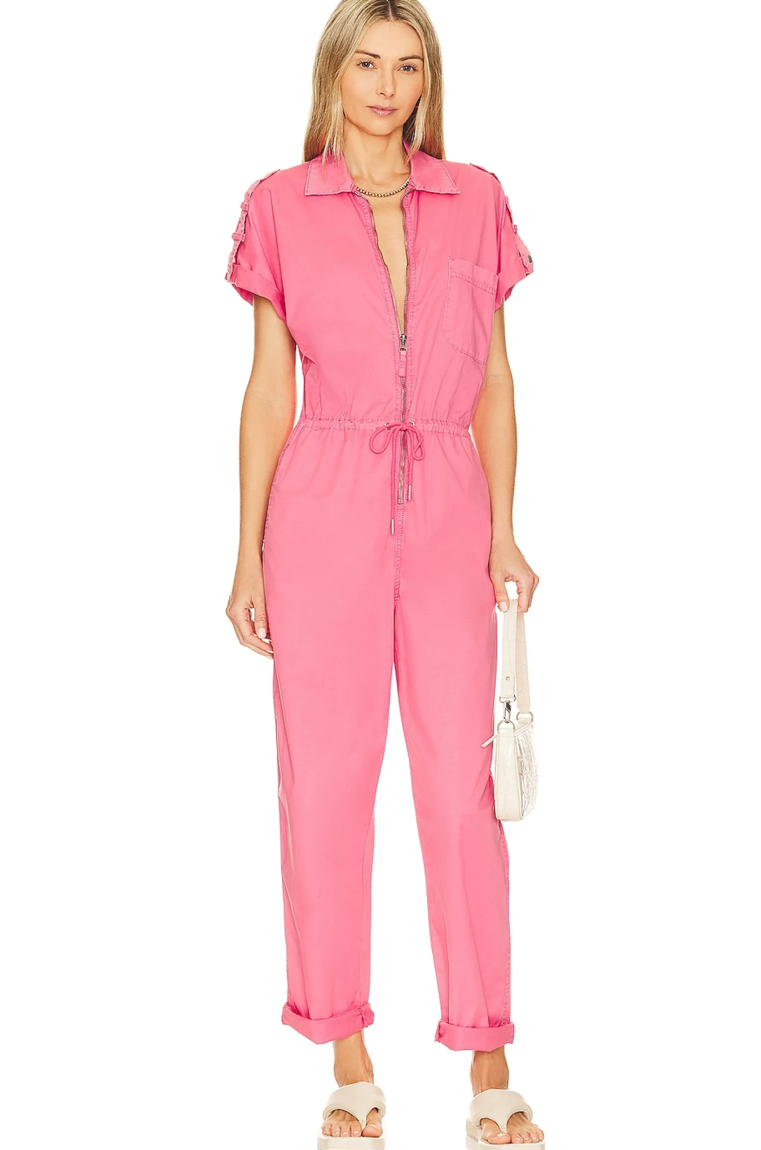 Women PISTOLA Jumpsuits>Jordan Short Sleeve Zip Front Jumpsuit