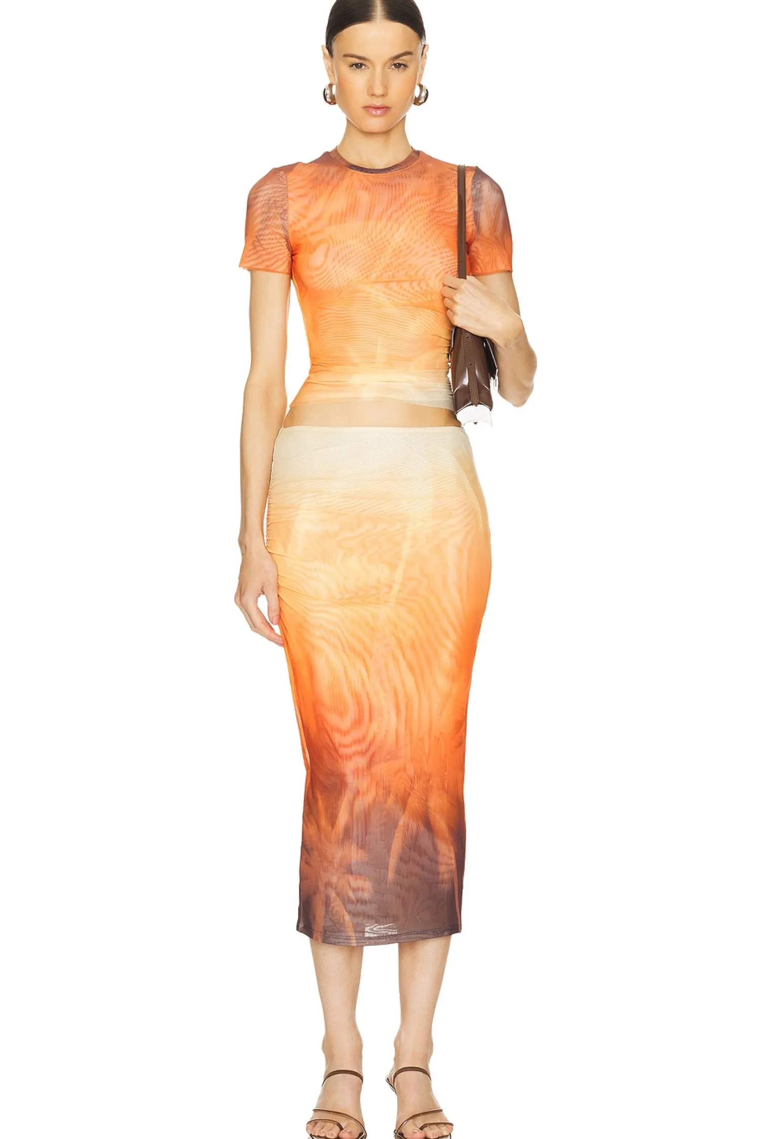Women SER.O.YA Matching Sets>Kate Mesh Baby Tee